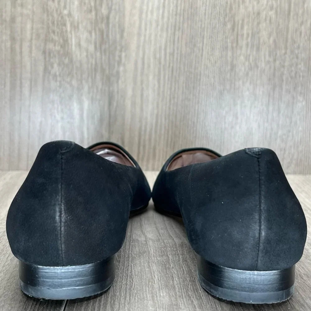 Caslon Shoes Womens Sz 7M Laurel Pointed Toe Water Resistant Flats Leather Black - Picture 5 of 12